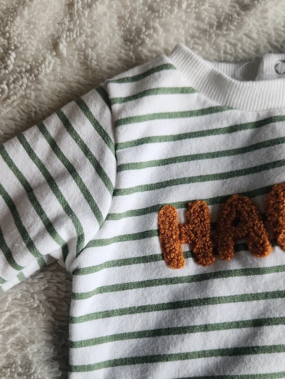Sterling Baby 2 Piece Happy Outfit 6M Striped Top Rust Jogger Pants